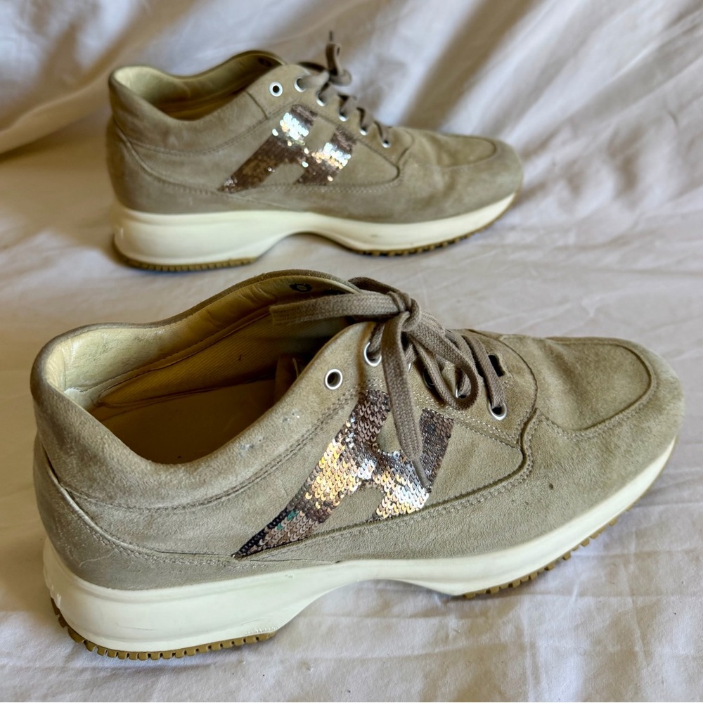 Hogan Interactive grey/beige sneaker in size 8.5